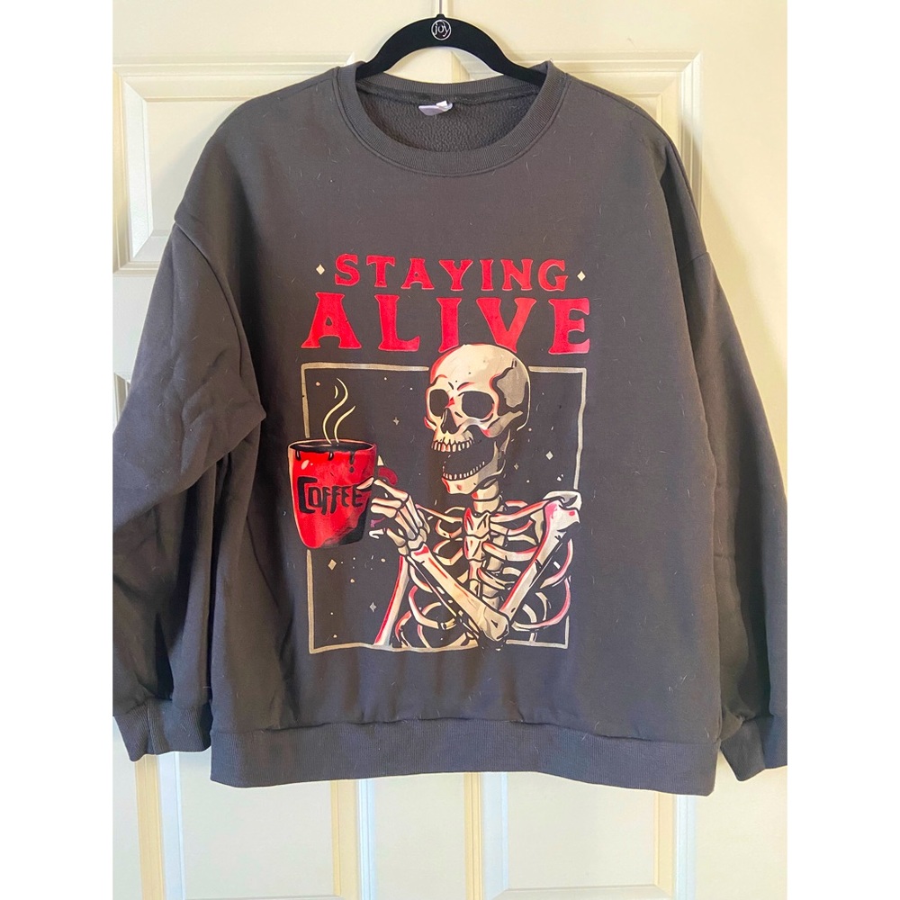 Grey Skeleton Pullover